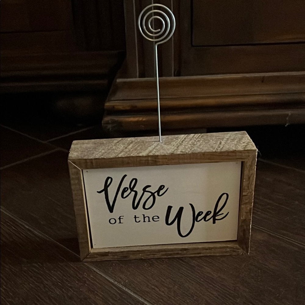 Rustic Brown and White Verse of the Week Sign